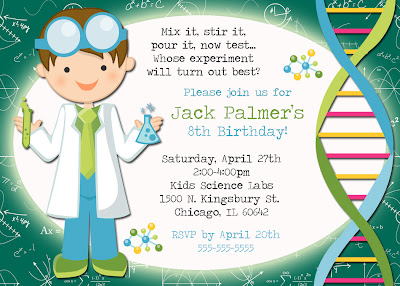  Science Birthday Party on Mad Scientist Birthday Invitation Or Science Birthday Party Invitation