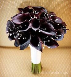 Gothic Wedding Flowers Black Calla Lilies Bouquets