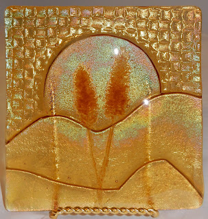 Wissmach Luminescent -  Harvest Moon Fused Glass tile