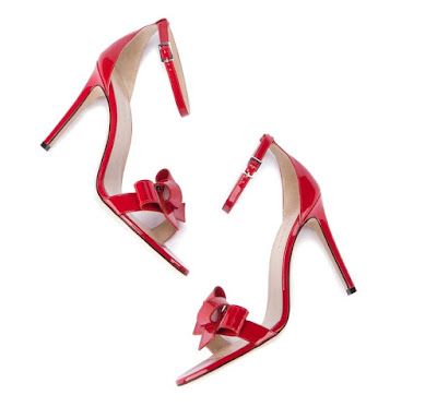 M.Gemi red barely there ankle strap stiletto sandals