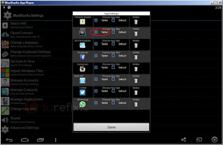 Tablet screen size orientation BlueStacks Android Emulator