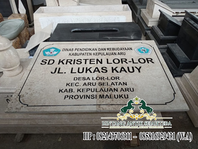 Papan Nama Sekolah Marmer