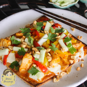 Thai chicken flatbread pizza_menumusings.com