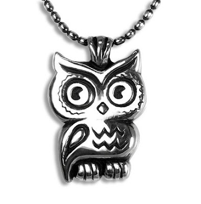 sliver owl pendant necklace from etsy
