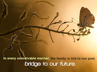 In every conceivable manner, the family is link to our past, bridge to our future.