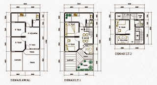 Denah Rumah Minimalis 2 Lantai Sederhana