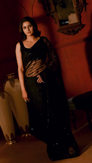 Tanya ravichandran in black transparent saree photoshoot