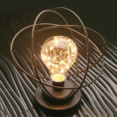 Atomic Age Led Metal Accent Light, AWESOME Table Desk Lamp For Science Lover