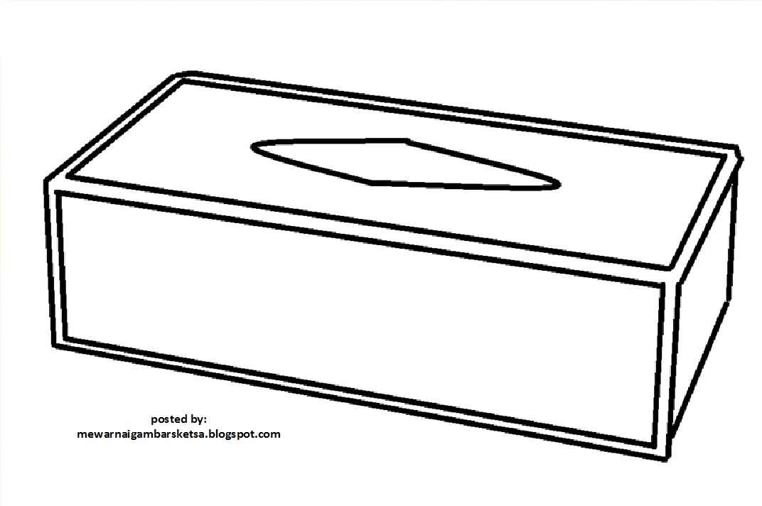 Mewarnai Gambar Sketsa Kotak Tissu 1