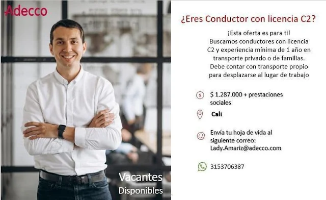 📂 Empleo en Cali HOY como Conductor C2 💼 |▷ #SiHayEmpleo