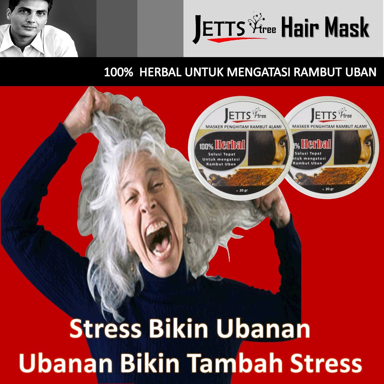 HERBAL RAMBUT UBAN Obat Penghitam Uban Alami Dan Permanen