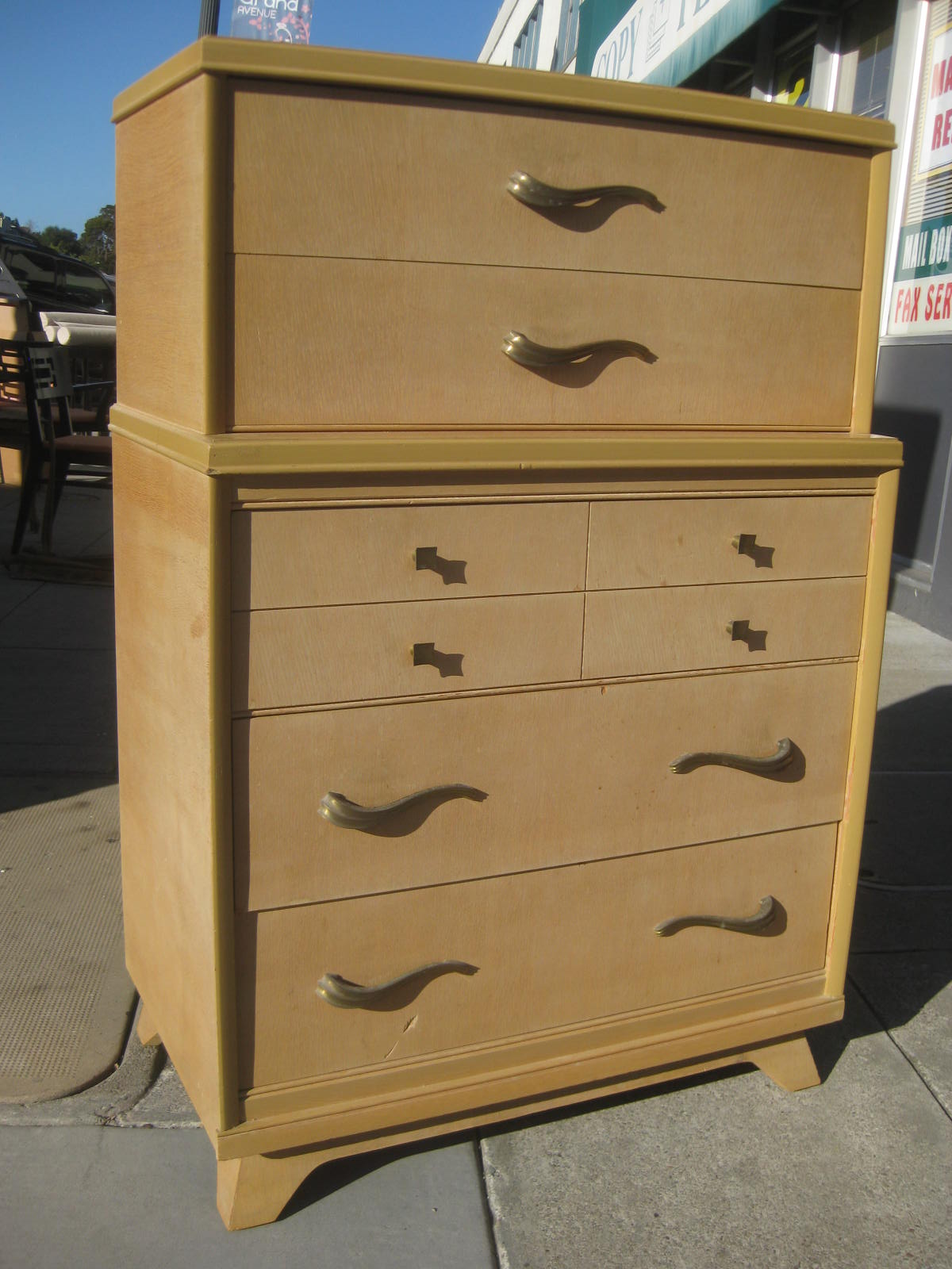 UHURU FURNITURE & COLLECTIBLES: SOLD - Blonde Mid-Century Chest of ...