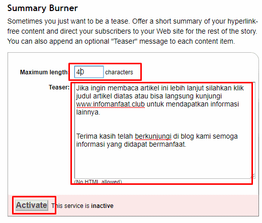 Cara Setting Feedburner di blogspot