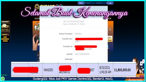 Selamat Kepada Member Setia GudangQQ WD sebesar Rp. 11.800.000.-