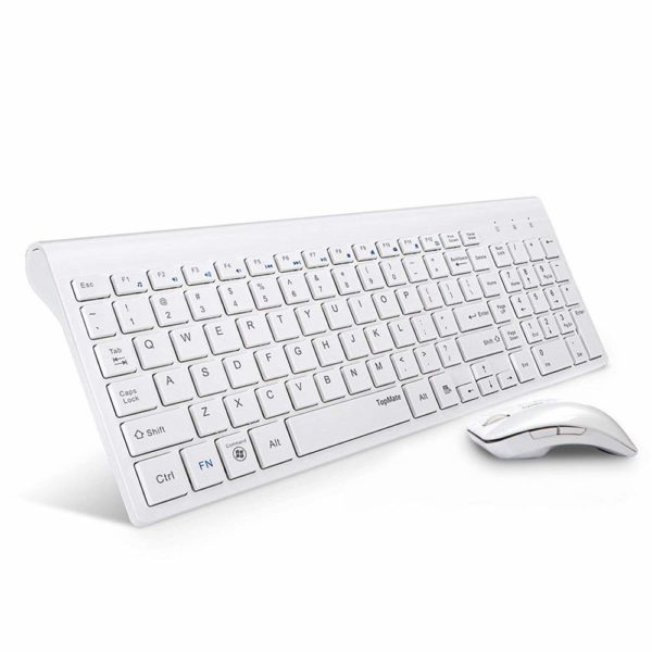 White Wireless Keyboard and Mouse