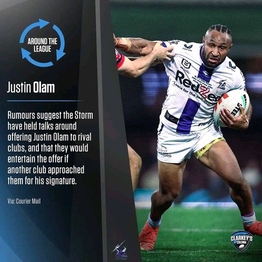 It seems Justin Olam's time at the Melbourne Storm is coming to an end. The Melbourne Storm are looking to free up their salary space. If the rumours are true which team would best fit Olam's style of play? Credits: Clarkey's RLW #Wepio @RLRomantics #Kumul #NRL
