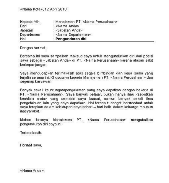 Contoh Surat Pengunduran Diri Direktur Cv - Kimcil I