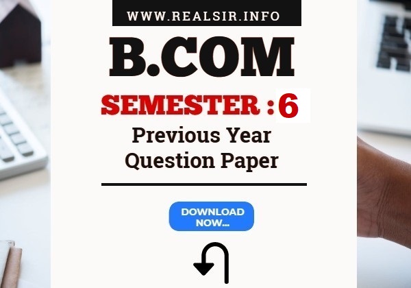 B.com Semester-6 Previous Year Question Paper Download