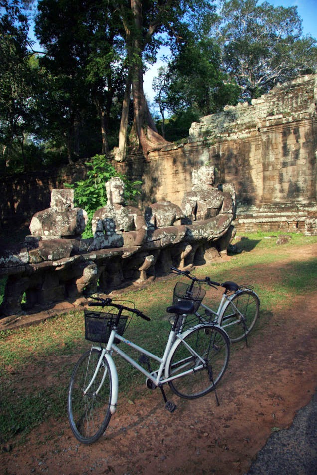 One of the most overwhelmingly sacred places on Earth is Angkor, Cambodia. And you can spend days among the ruins of the ancient Khmer temples by riding a cheap rented bike. - 18 Amazing Places You Should Ride Your Bike Before You Die