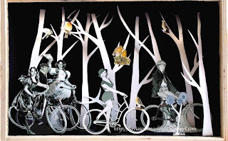 bike and trees Paper Sculptures