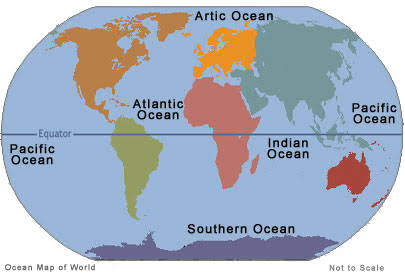 Oceans Name in Hindi & English - Ocean in the World - महासागरो के नाम