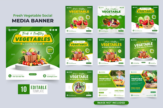 Vegetable Sale Social Media Post Bundle Free Download