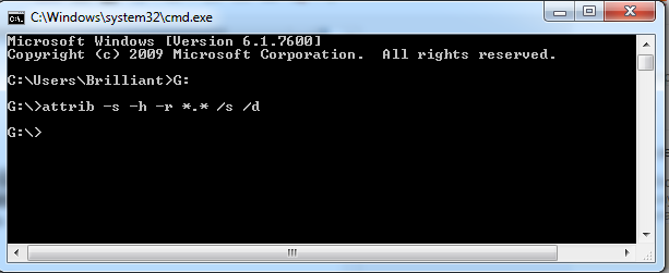 Cara menampilkan file yang disembunyikan virus di flashdisk menggunakan CMD