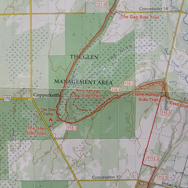 Glen Management Area Bruce Trail Map.