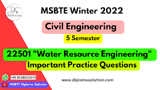 22501 Water Resource Engineering Important Questions for MSBTE Exam | Civil Engineering 5 Semester