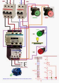 Arranque directo de un motor trifasico con pulsadores de marcha paro