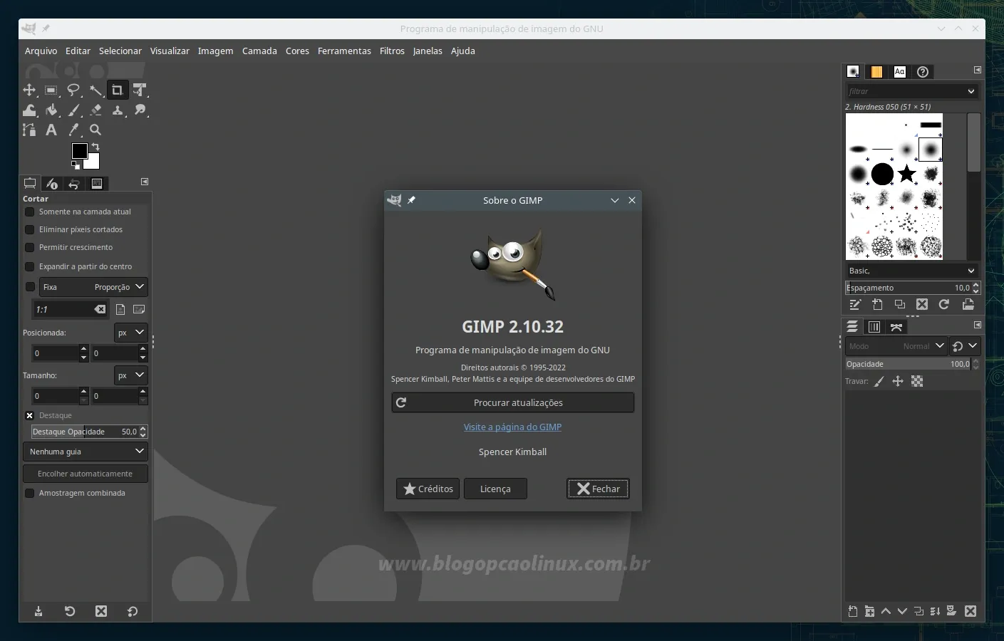 GIMP executando no openSUSE Tumbleweed