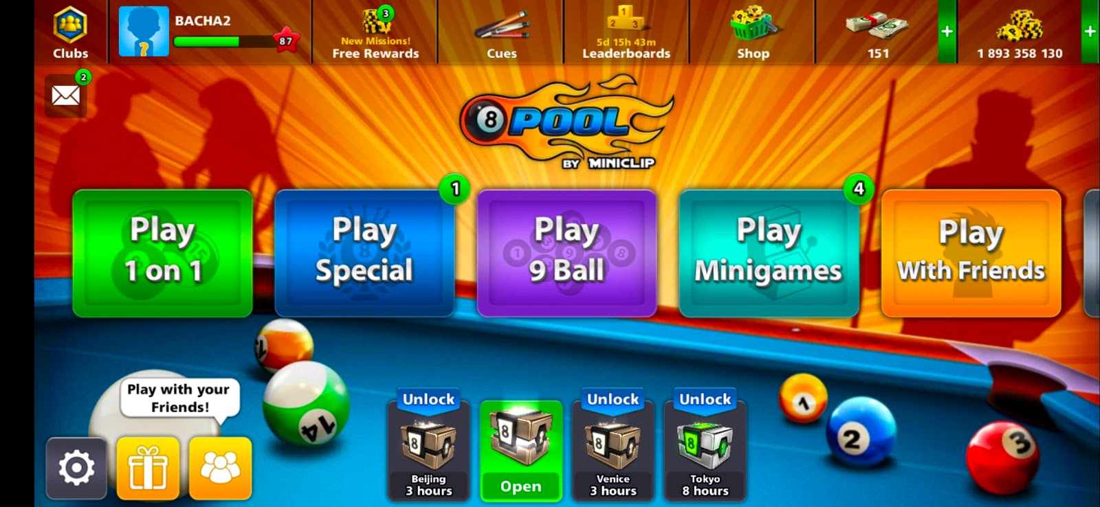8 Ball Pool Free 4 Billion Coins Account Giveaway
