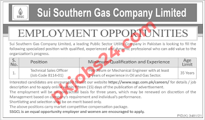 Sui Northern Gas Company SSGC Jobs 2022 Apply Online