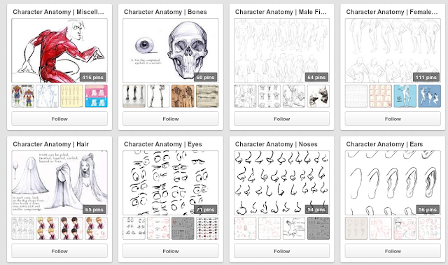 Album de dicas sobre anatomia e character design.