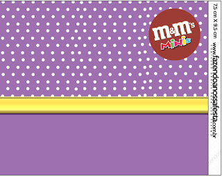 Purple and Gold Free Printable M&M Candy Bar Labels.