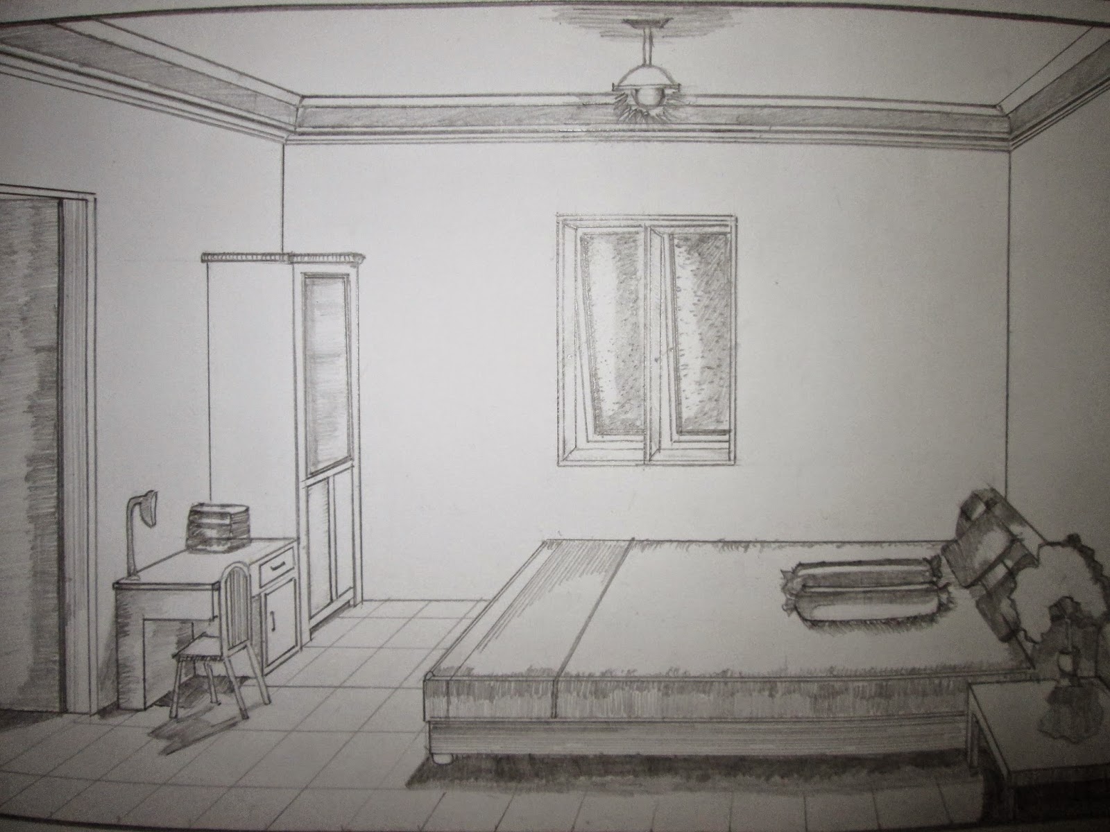 Gambar Sketsa Interior Kamar Tidur Model Interior Rumah