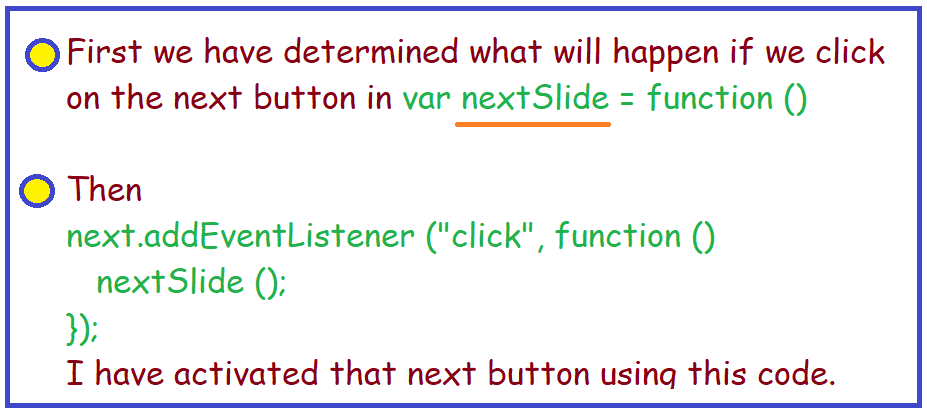 determined what kind of effect will work if you click on the previous button.
