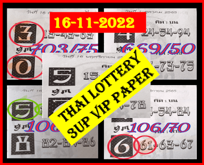 16-11-2022 Thailand Lottery 3up Sure VIP Paper-Thai Lottery VIP Paper 16-11-2022.