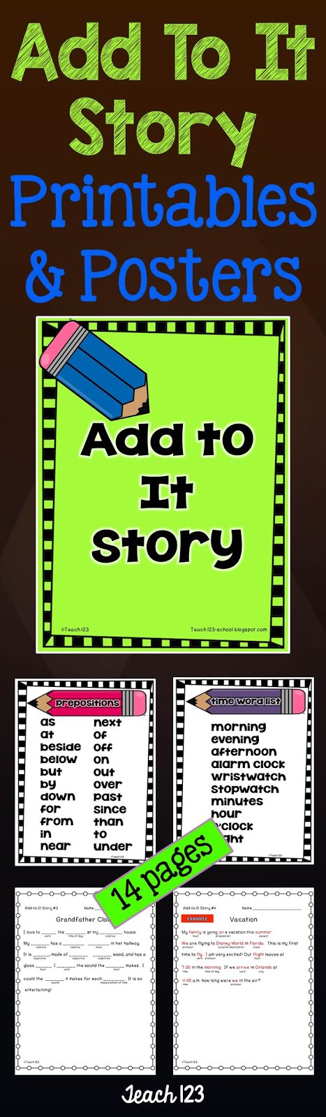 Teach 123's Add To It posters and printables at TeachersPayTeachers