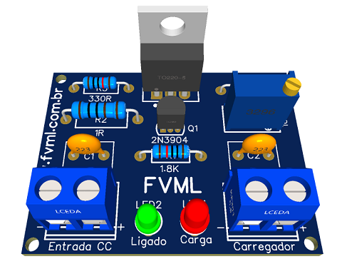 PCI - Carregador de Bateria Chumbo-Ácido com Indicador de Carga usando LM317 - fvml