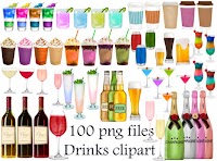 Drinks Clipart, Party Drink Clipart