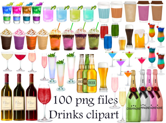 Drinks Clipart, Party Drink Clipart