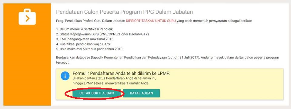 Cara Daftar Peserta Program PPG Dalam Jabatan 2017 - Wali 