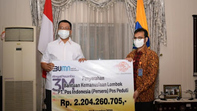 Gubernur Terima Bansos Kemanusiaan Rp2,2 M dari PT Pos Indonesia