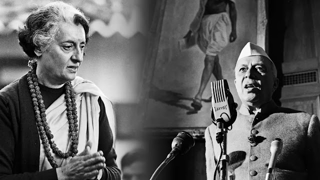 Indira Gandhi and Jawaharlal Nehru