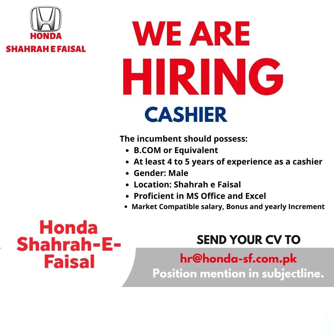 Honda Showroom Jobs Jun 2022