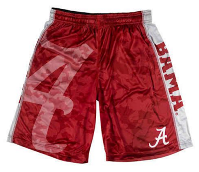 Alabama Crimson Tide Official NCAA Big Logo Camo Shorts - NCAA Merchandise