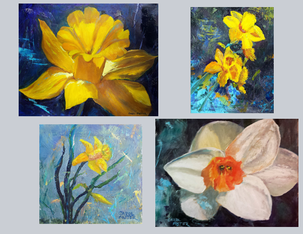 Daffodils as a sign of hope and renewal by artist Carol Foster. Image credit Foster Moments.