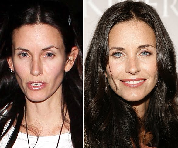 courteney cox plastic surgery before after pictures in 2012 