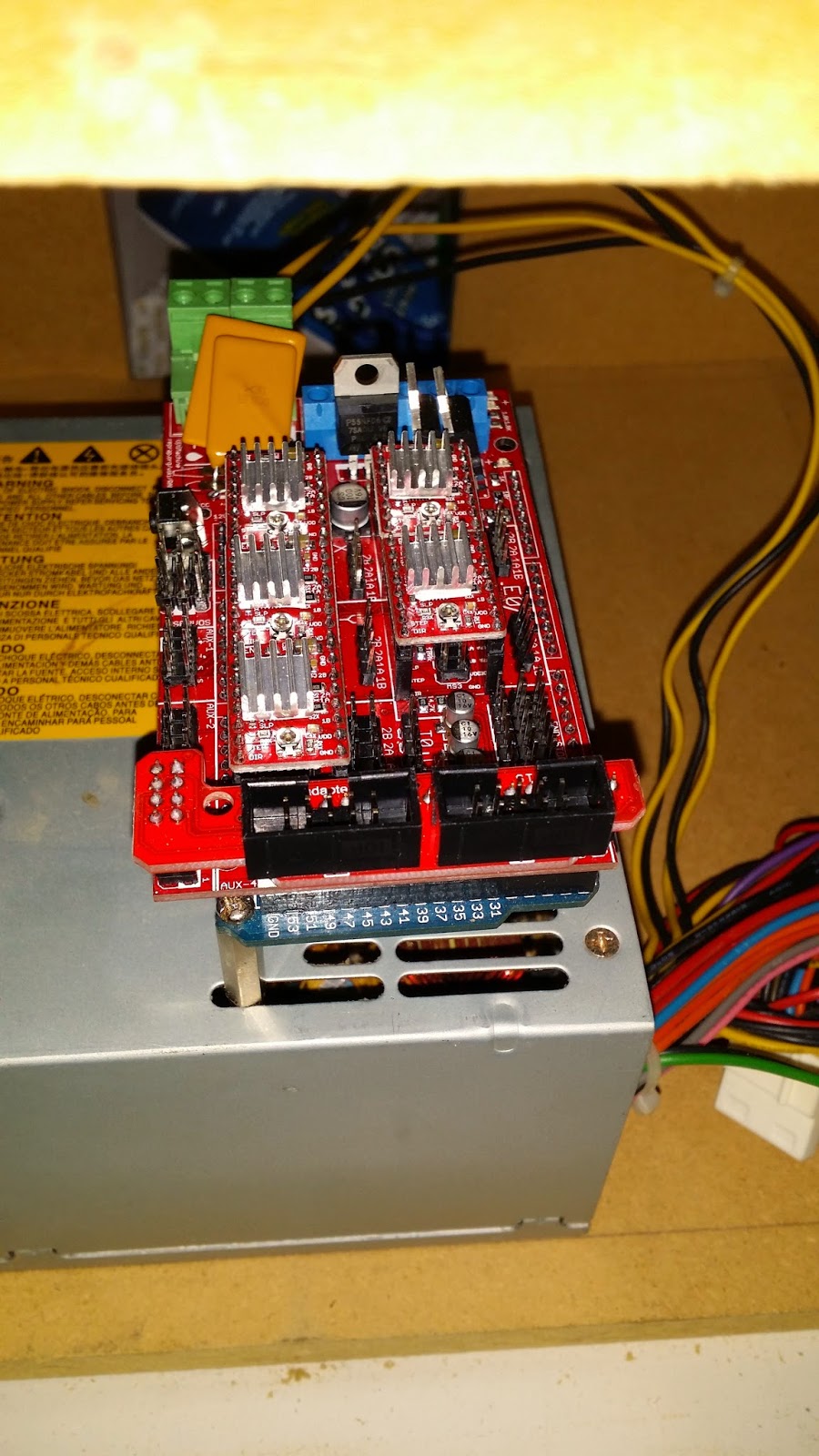 3d Rostock Delta Printer: Arduino ramps 1.4 mounted to the atx PSU - 20150202 073411